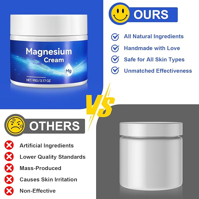ReliCo Magnesium Cream - Pure Magnesium Oil with Vitamin E, Magnesium Lotion