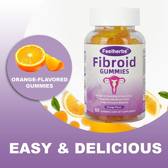 Fibroid Gummies for Women, Vegan Orange Flavor Gummies, Pack of 2