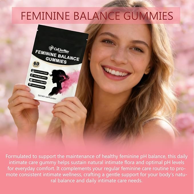 Feminine Balance Probiotic Gummies for Women - with Hawaiian Pineapple, pH Balance Support, Healthy Odor & Flora, Vaginal & Immune Health, Vegan Dietary Supplement - 60 Gummies (1)