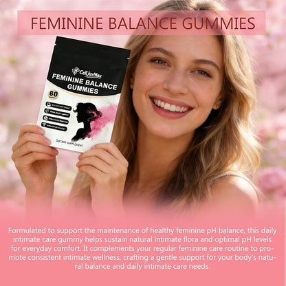Feminine Balance Probiotic Gummies for Women - with Hawaiian Pineapple, pH Balance Support, Healthy Odor & Flora, Vaginal & Immune Health, Vegan Dietary Supplement - 60 Gummies (1)
