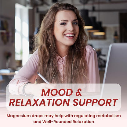 Triple Magnesium Complex Supplement, Magnesium Glycinate, Blend, Citrate Liquid Drops 1000mg with Ashwagandha, CoQ10, Vitamin B6, C, D, Zinc -Support Calm Stress Relief, Bone, Muscle, Mood 2 Pack