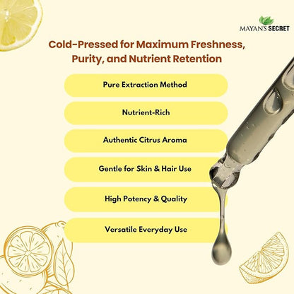 Pure Carrier and Essential Oils for Skin Care, Hair, Body Moisturizer for Face-Anti Aging Skin Care (Lemon Oil, 4oz)