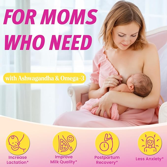 Lactation Supplement - Postpartum Lactation Support Gummies, with Milk Thistle, Moringa & Postnatal Vitamins, As Milk Supply Booster, Supports Mood, Breastfeeding & Postpartum Recovery - 30 Day Supply