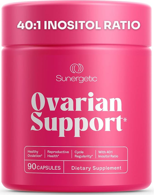 Premium Ovarian Health Support Supplement – Hormone Balance, Ovulation & Cycle Regularity - Myo-Inositol & D-Chiro Inositol Supplement for Women – 40:1 Inositol Ratio With Folate & DIM – 90 Capsules