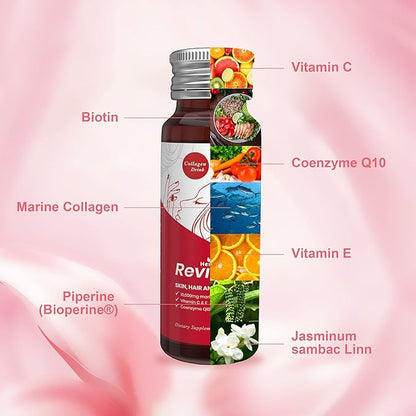 Heivy Liquid Collagen for Women, Collagen Drink with 10,000mg Marine Collagen Peptides, Collagen Liquid for Women for Hair Growth, Skin Repair, Nail Strength, 1.69 Fl Oz (Pack of 10)