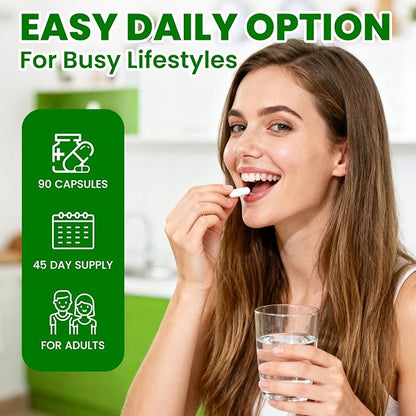 Gut Health Supplement with Prebiotics, Postbiotics & Probiotics for Digestive Health for Women & Men, 80 Billion CFU Probiotics for Gut and Digestion, Immune Support, 90 Capsules