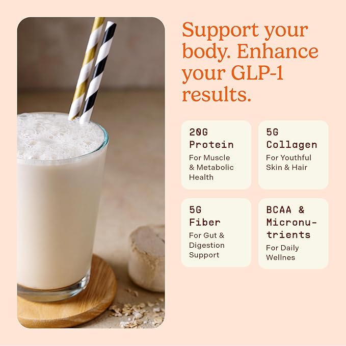 GLP-1 Nutritional Support Supplement, Chocolate & Vanilla – Protein & Vitamin Doctor-Designed Daily Shake for GLP1 Users with Fiber, Collagen & BCAAs, Helps Maintain Nutritional Balance