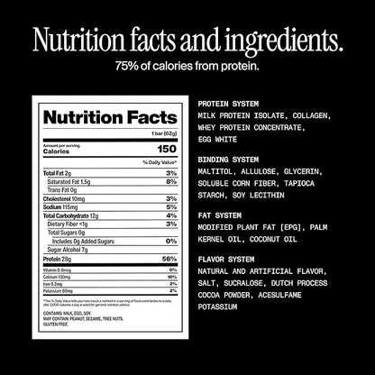 David High Protein Bars - 0g of Sugar, Low Carb, Gluten Free - 28g of Protein, 150 Calories - On-The-Go Snack - Cake Batter Flavor, Pack of 12