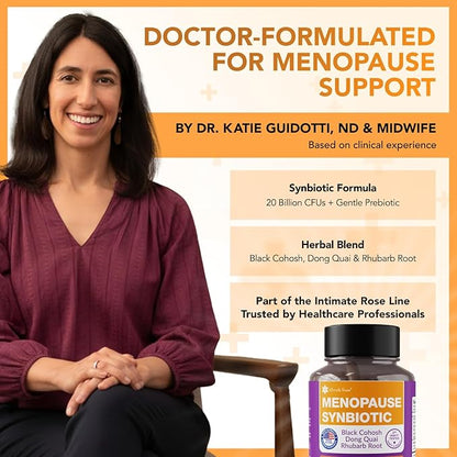 Complete Menopause Support Supplement for Women | Menopause Synbiotic with Black Cohosh, Dong Quai, Rhubarb Root | Helps Easing Hot Flashes, Night Sweats, Restful Sleep | 60 Capsules (Pack of 3)
