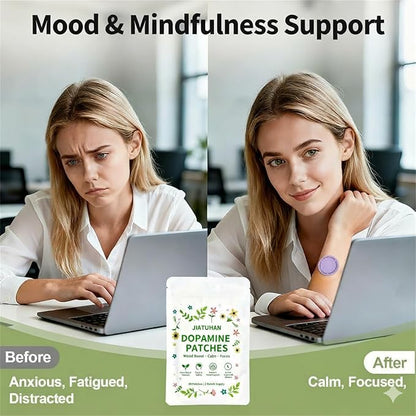 Dopamine Patches Extra Strength – Mood Support, Calm & Focus – Stress Relief with Mucuna & 5-HTP – Plant-Based, Vegan – 60 Patches (2 Month Supply)