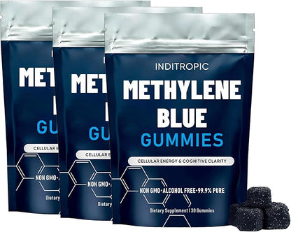 Methylene Blue Gummies, Cellular Energy & Cognitive Clarity, 30 Gummies (3 PCS)