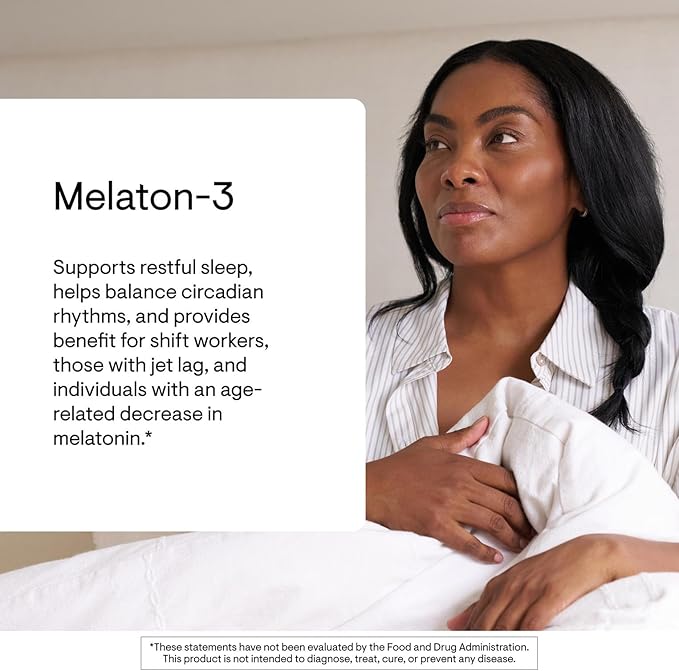 THORNE - Melaton-3-3 mg Melatonin Supplement - Supports Normal Circadian Rhythms, Restful Sleep & Relaxation* - NSF Certified for Sport - Gluten, Dairy & Soy-Free - 60 Capsules