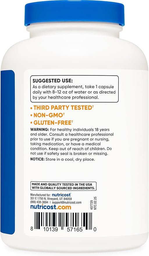 Nutricost N-Acetyl L-Cysteine (NAC) 600mg, 240 Vegetarian Capsules - Vegan, Non-GMO, Gluten Free (Pack of 2)