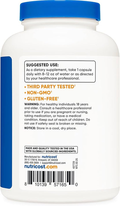 Nutricost N-Acetyl L-Cysteine (NAC) 600mg, 240 Vegetarian Capsules - Vegan, Non-GMO, Gluten Free (Pack of 2)
