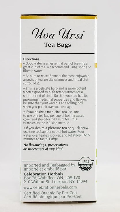 CELEBRATION HERBALS Uva Ursi Tea Organic 24 Bag, 0.02 Pound