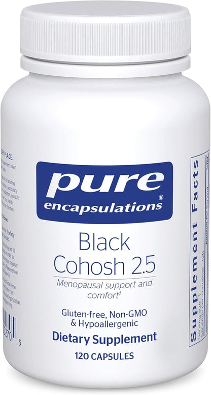 Pure Encapsulations Black Cohosh 2.5 | Hypoallergenic Supplement to Offer Support During Menopause* | 120 Capsules