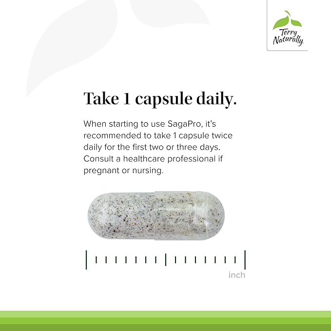 Terry Naturally SagaPro Bladder Health - 100 mg Angelica Archangelica, 60 Vegan Capsules - Bladder Strength & Function Support for Men & Women - Non-GMO, Gluten-Free - 60 Servings