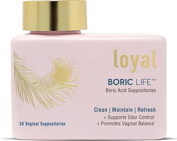 Loyal Boric Life - Boric Acid Suppositories - 600mg - Supports Odor Control - Promotes Balance - Soothes Discomfort - Made in USA - 30 Count
