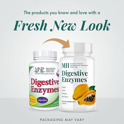 Michael's Health Naturopathic Programs Digestive Enzymes - 180 Capsules - Assists in Digesting Protein, Fats, Starch, Dairy & Carbohydrates - 60 Servings