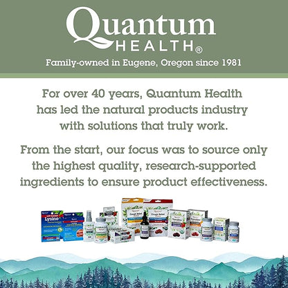 Quantum Health Super Lysine+ / Advanced Formula Lysine+ Immune Support with Vitamin C, Echinacea, Licorice, Propolis, Odorless Garlic (90 Tablets)