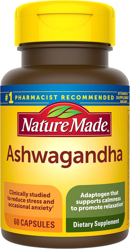 Nature Made Ashwagandha Capsules 125mg for Stress Support, Ashwagandha Supplements, 60 Capsules, 60 Day Supply