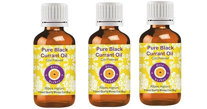 Deve Herbes Pure Black Currant Oil (Ribes nigrum) Cold Pressed (Pack of Three)100ml X 3 (10 oz)