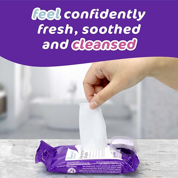 The Pharma-C Company Personal Cleansing Wipes [20 wipes] - Enriched with Cranberry & Aloe Vera. Feminine Intimate Hygiene Wipe. 99% Natural Origin.