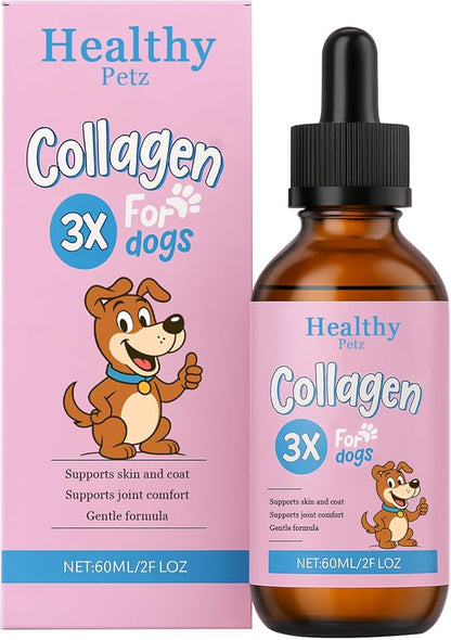 Premium Liquid Collagen for Dogs - Skin & Coat Supplement with Hyaluronic Acid & Biotin, Supports Joint Health, Mobility & Hydration for All Dogs, Bacon Flavor - 2 fl oz (1)