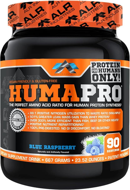 HumaPro Essential Amino Acid Formula | EAA Protein Supplement | Supports Muscle Recovery & Performance | Vegan, Gluten Free | | 90 Servings (Blue Raspberry)