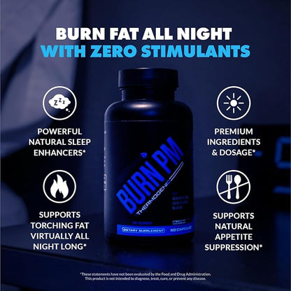 Sculpt Nation by V Shred Burn PM - Night Time Fat Burner - Appetite Suppressant and Weight Loss Support - Raspberry Ketones, Green Coffee Bean Extract, Melatonin - 60 Gluten Free Capsules