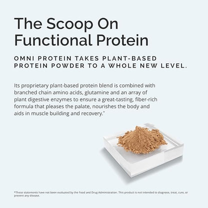 BRAINMD Dr Amen Omni Protein Chocolate - 2.38 lbs - Plant-Based Protein Powder - Promotes Energy & Exercise Recovery - Vegan, Vegetarian, Sugar Free, Gluten Free - 30 Servings