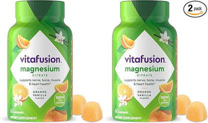 vitafusion Magnesium Gummy Supplement, Bring Calm to Your Vitamin Routine, Tropical Citrus Flavor, 60 Gummies, (Pack of 2)
