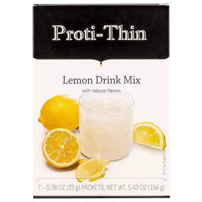 Proti-Thin High Protein Lemon Instant Drink Mix, 15g Protein, Low Calorie, Sugar-Free, Gluten-Free, 1 Pack of 7 Servings