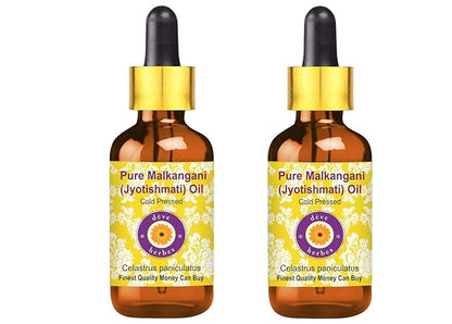 Deve Herbes Pure Jyotishmati Oil with Glass Dropper 100ml X 2 (6.76 oz)