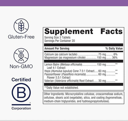 Metagenics MyoCalm Plus - Muscle Relaxation & Stress Support with Passionflower, Valerian, Lemon Balm, Magnesium & Calcium - Supports Sleep Quality - Non-GMO, Gluten-Free, Vegetarian - 60 Tablets