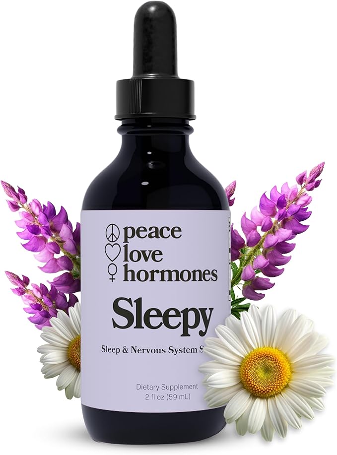peace. love. hormones. Sleepy Natural Sleep Aid & Nervous System Support – Herbal Supplement – Helps Ease Occasional Bloating - Supports Skin Clarity– Non-Drowsy Herbal Formula