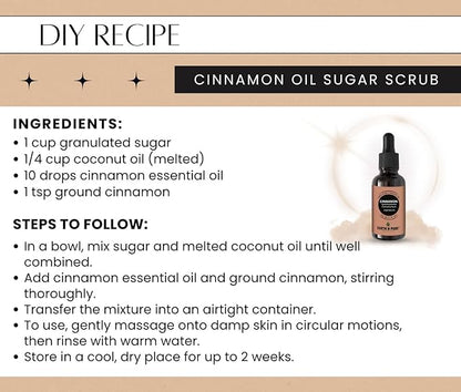 Earth N Pure Cinnamon Essential Oil for Home Fragrance | Best for Aromatherapy | Helps in Meditation | Used in Diffusers, Candles, Air Fresheners, Soaps 100 ML