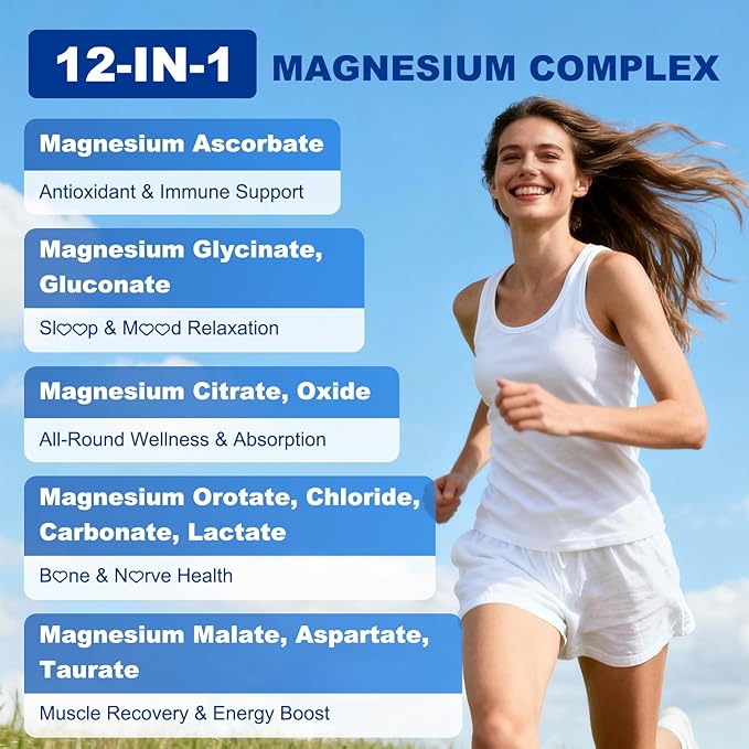 90 Count | Magnesium Complex Gummies for Women & Men, 12 Forms of Magnesium (Glycinate, Citrate& More), Magnesium Supplement with Ashwagandha – Supports Sl♡ep, Bone, Energy, Raspberry Flavor