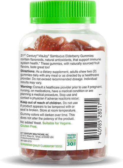 21st Century VitaJoy Sambucus Elderberry Gummies, Berry, 60 Count