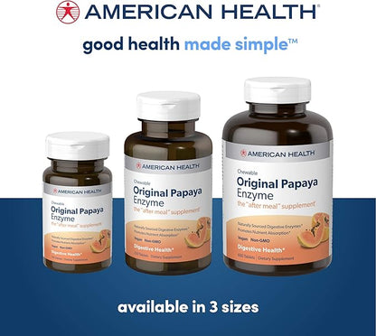 American Health Chewable Original Papaya Enzyme 600 Chwbls