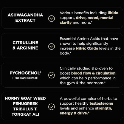 2,015mg Testosterone Booster for Men 8X Strength w. Ashwagandha, Tongkat Ali, Pycnogenol, Tribulus - Total T Testosterone Supplement for Men Male Enhancing Libido Test Booster + Muscle Builder Pills