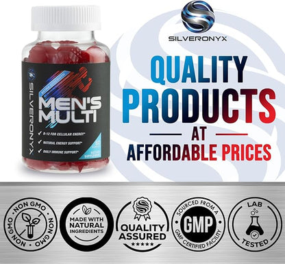 Multivitamin for Men - Complete Daily Mens Multivitamin Gummies with Vitamin D, B Vitamins, Zinc & More - Energy, Memory, Focus & Immune Health Support - 13 Essential Vitamins & Minerals - 60 Capsules