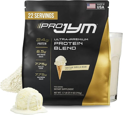 JYM Supplement Science Pro JYM Tahitian Vanilla Protein Powder - Whey Protein Isolates, Casein, & Milk Protein, Lean Muscle Building for Men & Women, 22 Servings