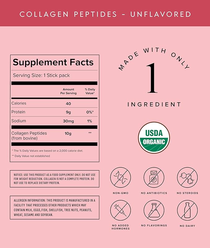 Truvani Hydrolyzed Collagen Peptides | Unflavored | 1 Serving | 10g Grass-Fed Collagen Protein Powder | Promotes Hair, Nail, Skin, and Joint Health | Keto | Gluten & Dairy Free | Women & Men