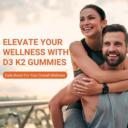 Vitamin D3 K2 Gummies, Sugar Free D3 K2 Vitamin with Omega 3, Calcium, Magnesium for Bone Muscle Teeth Immune