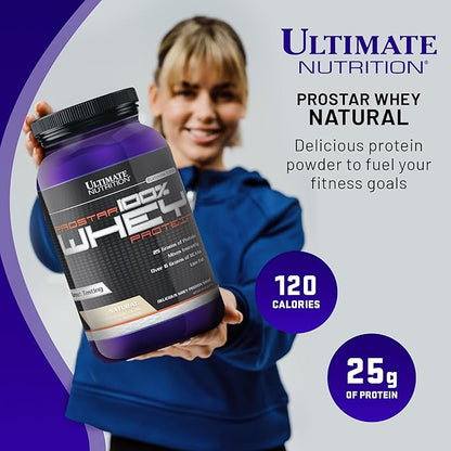 Ultimate Nutrition Prostar Whey Protein Powder Isolate, Natural - Low Carb, High Protein Powder Shake for Muscle Gain & Recovery - Low Sodium, Low-Fat & Keto Friendly - 2 lbs Tub