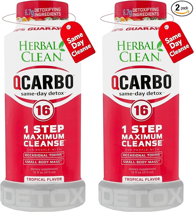 Herbal Clean BNG Enterprises Q Carbo16 Tropical, 16 Fluid Ounce. Detoxify Your Body. (Pack of 2)