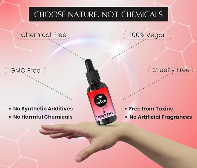 Earth N Pure Essential Oil Blend for Love & Passion | 15 ml | 100% Pure Therapeutic Grade Blend | for Romance, Positivity, Relaxation, Diffuser, Bath & Massage