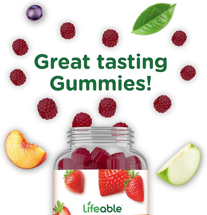 Lifeable Vitamin D3 K2 Gummies for Adults | 1000iu D3 and K2 100mcg | Great Tasting D3 and K2 Supplements | for Immune Support | VIT D3 K2 for Adults, Men, and Women | 60 Gummies