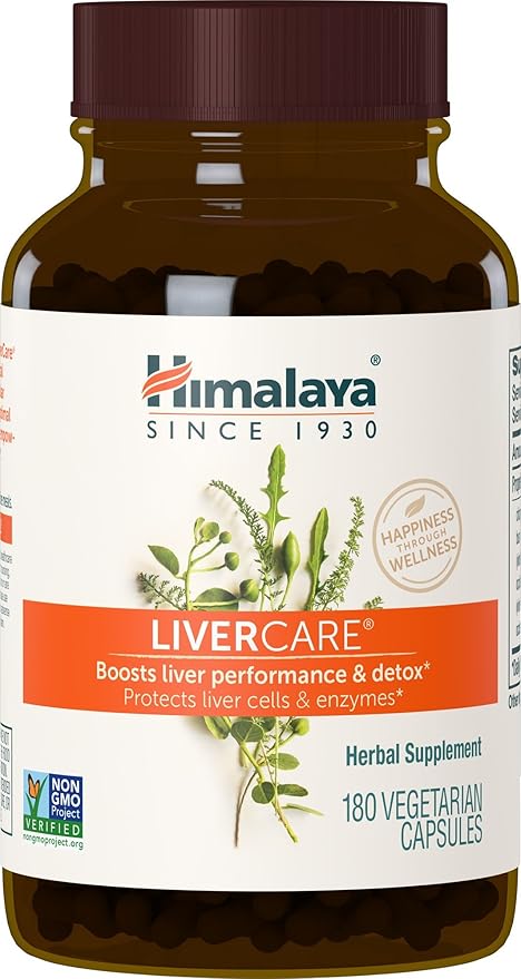 Himalaya LiverCare, 90 Day Supply - Herbal Liver Support Promoting Waste Elimination, Liver Cleanse, Detox, and Bile Production - Vegan, Non-GMO, Gluten Free, 375 mg, 180 Capsules